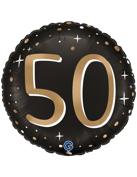 Ballon anniversaire 50 ans aluminium air/hélium pour anniversaire