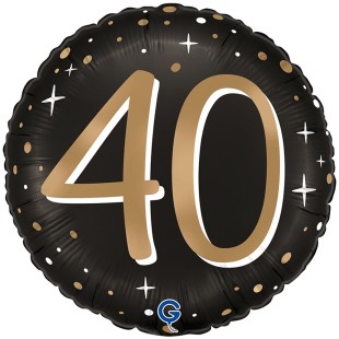Ballon anniversaire 40 ans aluminium air/hélium pour anniversaire
