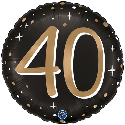 Ballon anniversaire 40 ans aluminium air/hélium pour anniversaire
