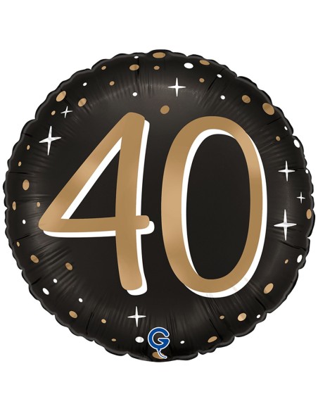 Ballon anniversaire 40 ans aluminium air/hélium pour anniversaire
