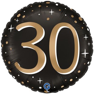 Ballon anniversaire 30 ans aluminium air/hélium pour anniversaire