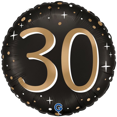 Ballon anniversaire 30 ans aluminium air/hélium pour anniversaire