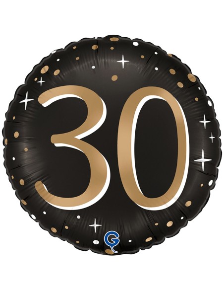 Ballon anniversaire 30 ans aluminium air/hélium pour anniversaire