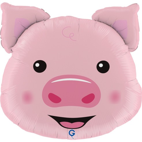 Ballon en forme de tête de cochon rose gonflage à l'hélium