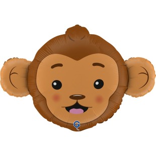 Ballon en forme de tête de singe gonflage à l'hélium pour enfant