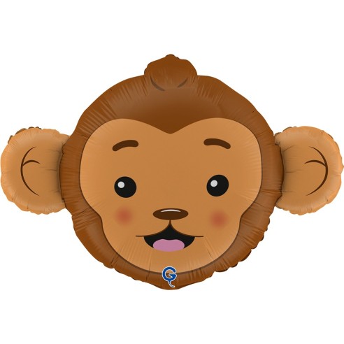 Ballon en forme de tête de singe gonflage à l'hélium pour enfant