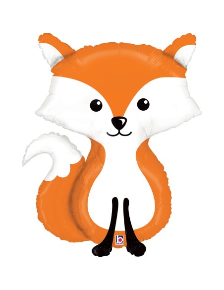Ballon en forme renard aluminium pour enfant gonflage à l'hélium