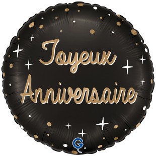 Ballon Joyeux Anniversaire aluminium gonflage hélium pour anniversaire