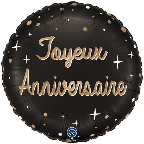 Ballon Joyeux Anniversaire aluminium gonflage hélium pour anniversaire