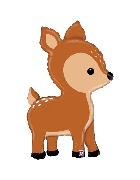 Ballon en forme de faon aluminium pour enfant gonflage à l'hélium