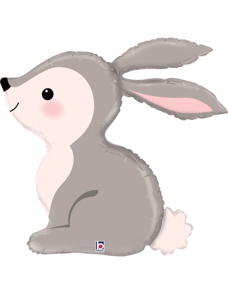 Ballon en forme de lapin gris pour enfant gonflage à l'hélium