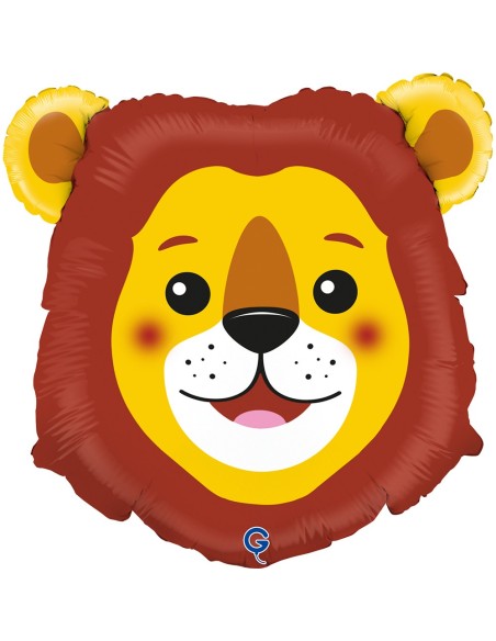 Ballon en forme de tête de lion gonflage à l'hélium pour enfant