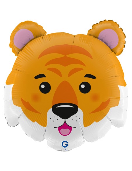 Ballon en forme de tête de tigre gonflage à l'hélium pour enfant