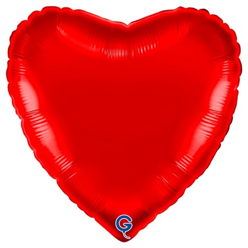 Ballon coeur couleur brillant aluminium 46cm pour déco mariage