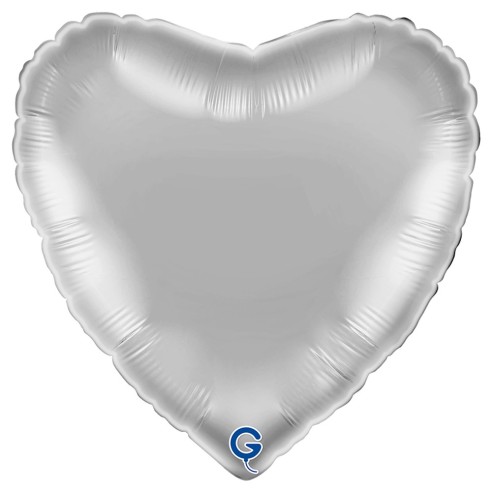 Ballon coeur couleur brillant aluminium 46cm pour déco mariage