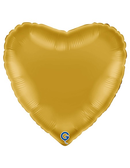 Ballon coeur couleur brillant aluminium 46cm pour déco mariage