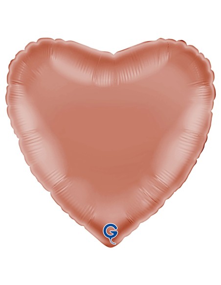 Ballon coeur couleur brillant aluminium 46cm pour déco mariage