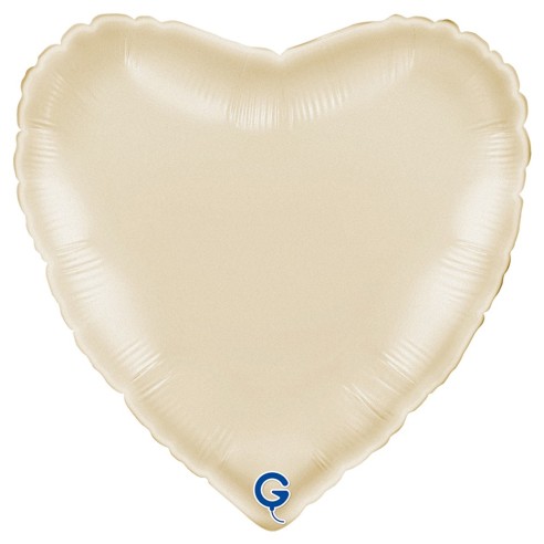 Ballon coeur couleur brillant aluminium 46cm pour déco mariage