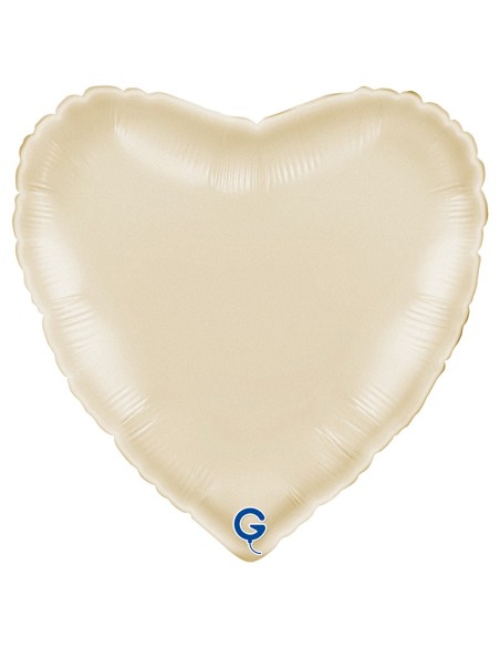 Ballon coeur couleur brillant aluminium 46cm pour déco mariage