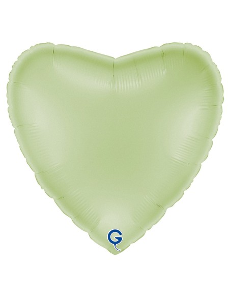 Ballon coeur couleur brillant aluminium 46cm pour déco mariage