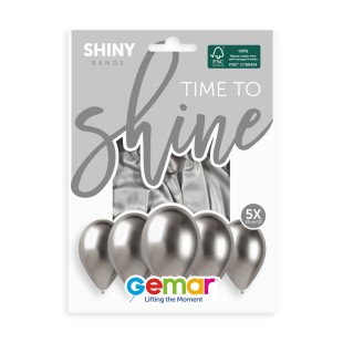 Lot de 5 ballons couleur shiny latex brillants pour déco de salle 2