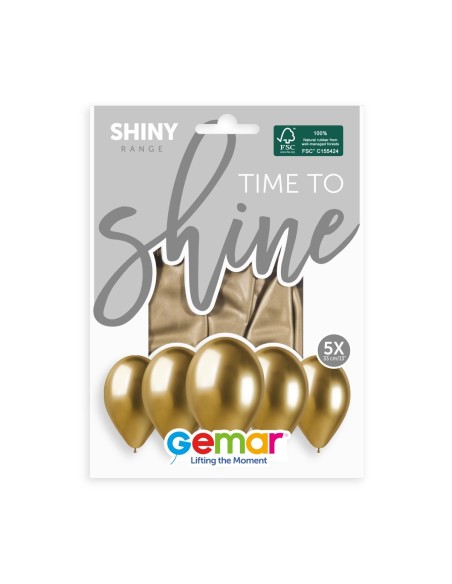 Lot de 5 ballons couleur shiny latex brillants pour déco de salle