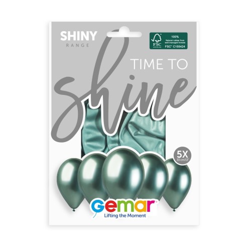 Lot de 5 ballons couleur shiny latex brillants pour déco de salle