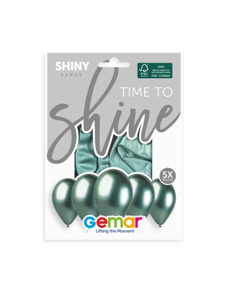 Lot de 5 ballons couleur shiny latex brillants pour déco de salle