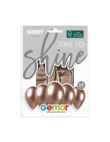 Lot de 5 ballons couleur shiny latex brillants pour déco de salle