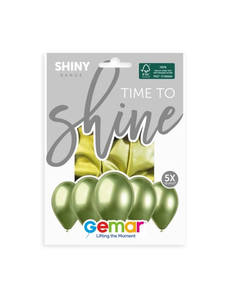 Lot de 5 ballons couleur shiny latex brillants pour déco de salle