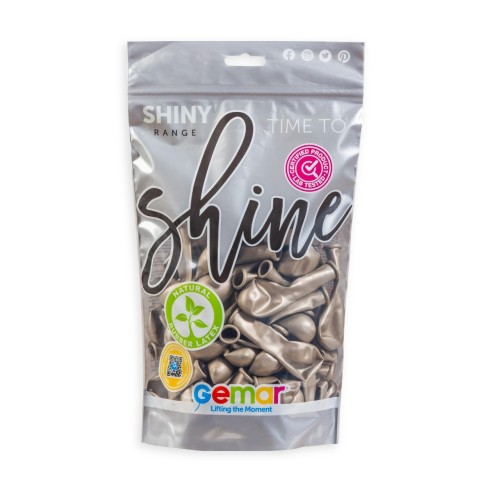 Lot de 50 ballons couleur shiny latex brillants pour décoration de salle