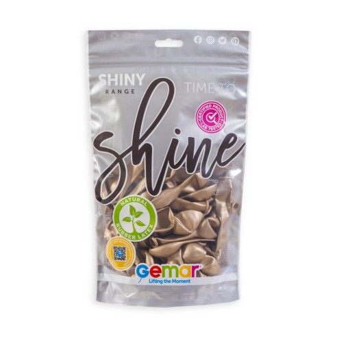 Lot de 50 ballons couleur shiny latex brillants pour décoration de salle