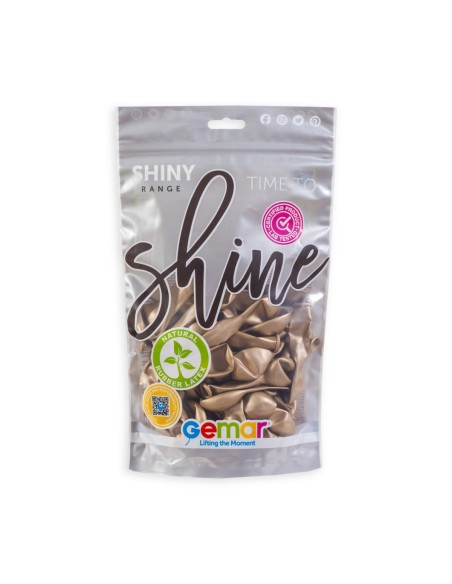 Lot de 50 ballons couleur shiny latex brillants pour décoration de salle