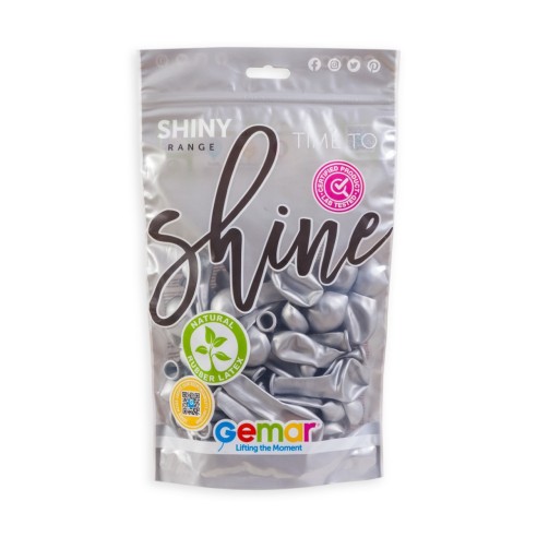 Lot de 50 ballons couleur shiny latex brillants pour décoration de salle