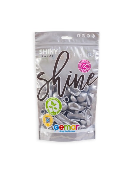 Lot de 50 ballons couleur shiny latex brillants pour décoration de salle