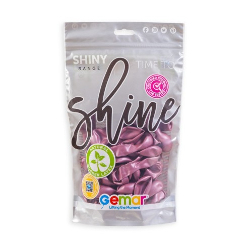 Lot de 50 ballons couleur shiny latex brillants pour décoration de salle