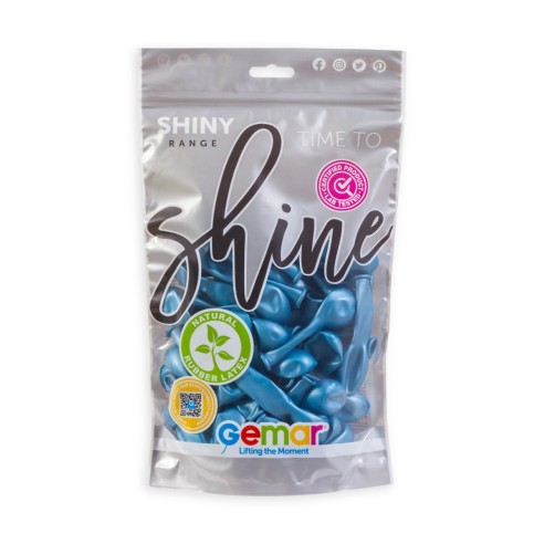 Lot de 50 ballons couleur shiny latex brillants pour décoration de salle