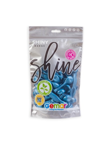 Lot de 50 ballons couleur shiny latex brillants pour décoration de salle