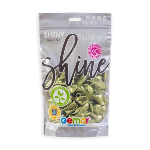 Lot de 50 ballons couleur shiny latex brillants pour décoration de salle