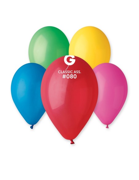 Lot de 10 ballons couleurs assorties 30cm pour déco anniversaire