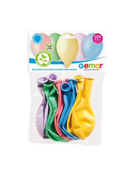 Lot de 10 ballons couleurs macaron pastel 30cm pour déco originale