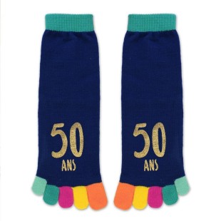 Paire de chaussettes avec orteils multicolore anniversaire 50 ans