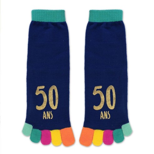 Paire de chaussettes avec orteils multicolore anniversaire 50 ans