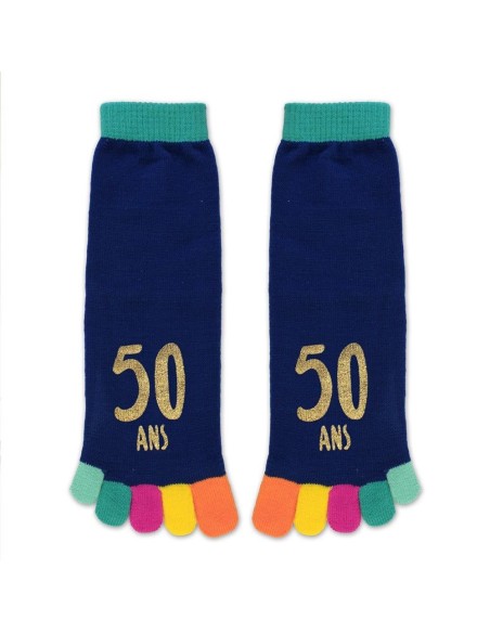 Paire de chaussettes avec orteils multicolore anniversaire 50 ans