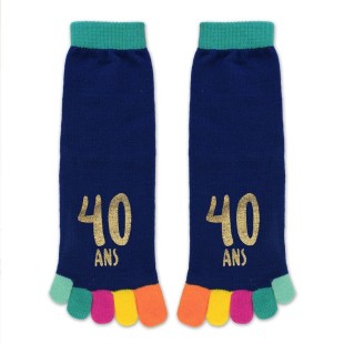 Paire de chaussettes avec orteils multicolore anniversaire 40 ans