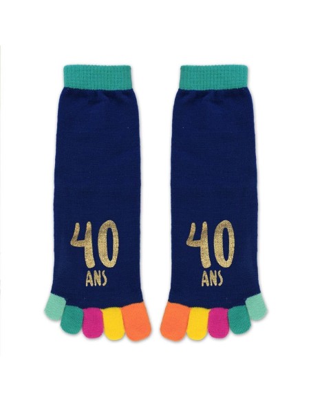 Paire de chaussettes avec orteils multicolore anniversaire 40 ans