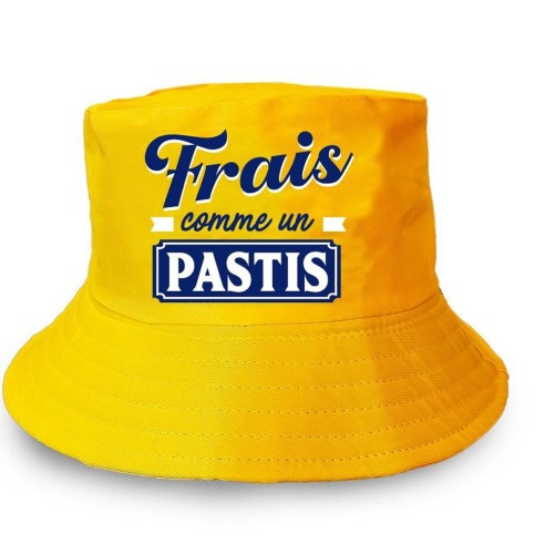 Chapeau bob jaune humoristique Frais comme un Pastis