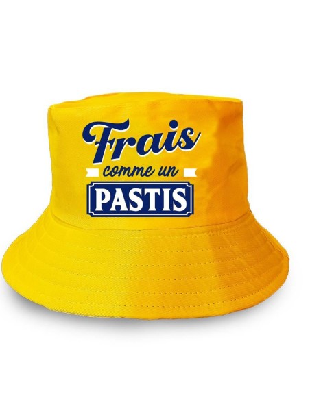 Chapeau bob jaune humoristique Frais comme un Pastis