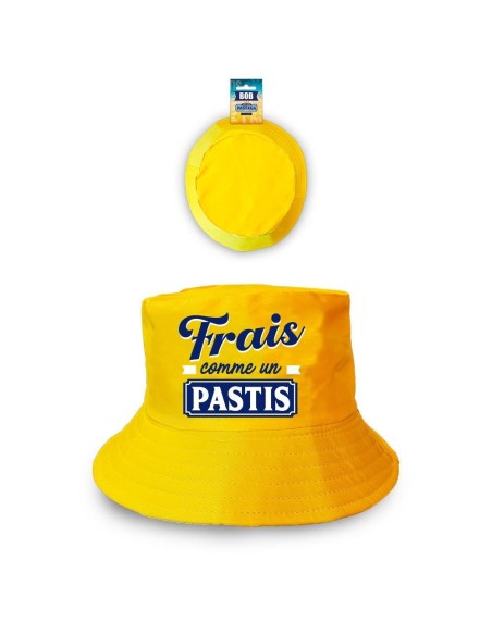 Chapeau bob jaune humoristique Frais comme un Pastis