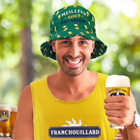 Chapeau bob vert humoristique Meilleur sous Pression pour apéro